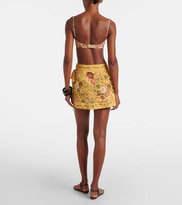 Luna floral cotton and linen beach cover-up | Agua by Agua Bendita