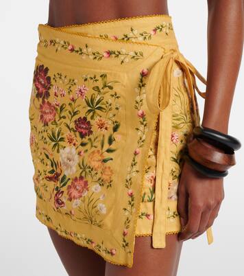 Luna floral cotton and linen beach cover-up | Agua by Agua Bendita