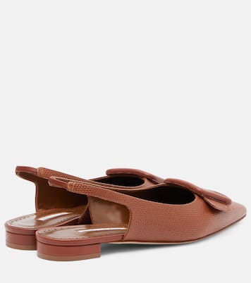 Maylura 크로코 이펙트 레더 슬링백 플랫 슈즈 | Manolo Blahnik