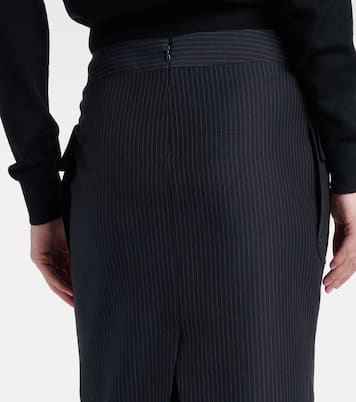 Chalk stripe wool and mohair pencil skirt | McQueen