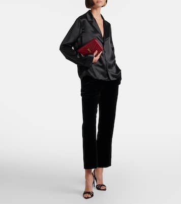 Kate 110 croc-effect leather slingback sandals | Saint Laurent