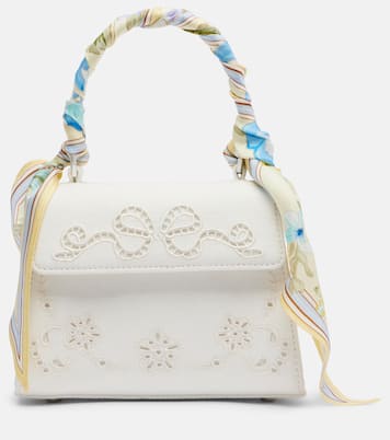 Bow embroidered top-handle bag | Self-Portrait
