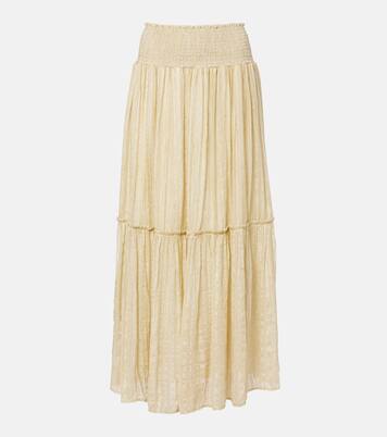 تنورة طويلة مخطّطة من الحرير المخلوط | Xu Zhi