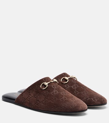Mules Horsebit in suede GG | Gucci