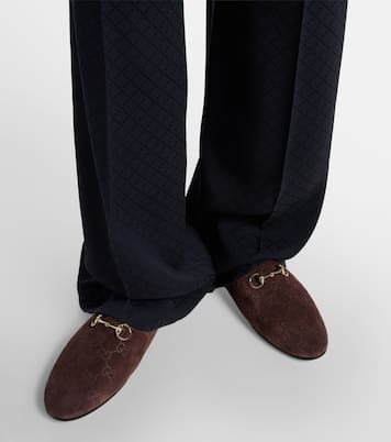 Mules Horsebit in suede GG | Gucci