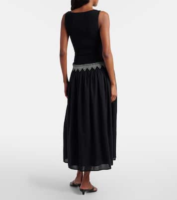 Embroidered cotton voile midi dress | Polo Ralph Lauren
