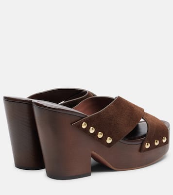 Mules con plataforma Marisol de ante | Paris Texas