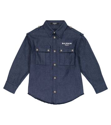 Logo denim shirt | Balmain Kids