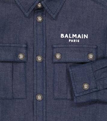 Logo denim shirt | Balmain Kids