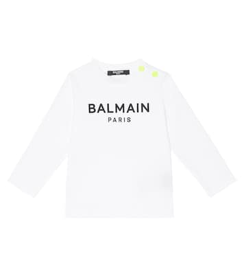 Felpa in cotone con logo | Balmain Kids