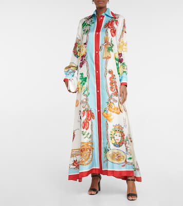 Bedrucktes Maxikleid aus Seiden-Twill | Dolce&Gabbana