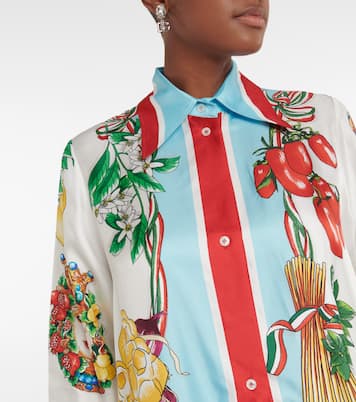 Bedrucktes Maxikleid aus Seiden-Twill | Dolce&Gabbana