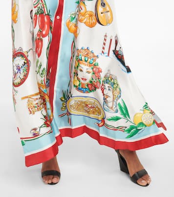 Bedrucktes Maxikleid aus Seiden-Twill | Dolce&Gabbana