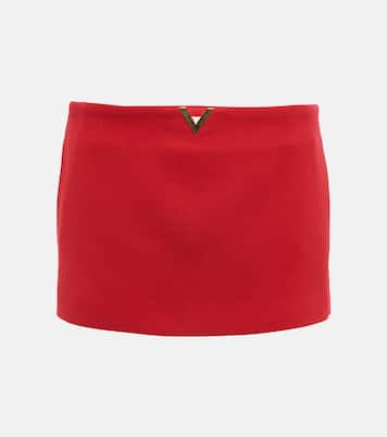 VLogo wool-blend crêpe skort | Valentino