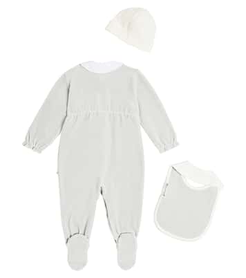 Baby Set aus Strampler, Mütze, Lätzchen und Milchzahndose | Bonpoint