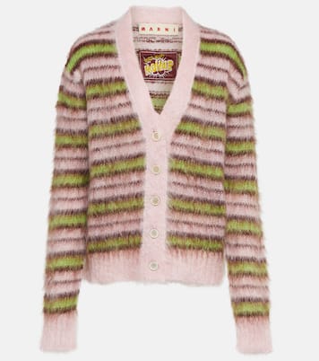 Cardigan a righe in misto mohair | Marni