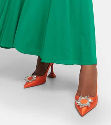 Pumps in raso con cristalli | Amina Muaddi