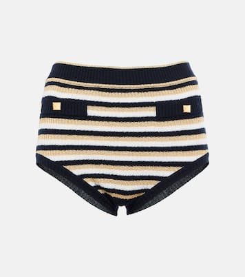 Shorts Roman Stud in lana a righe | Valentino