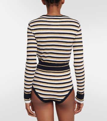 Shorts Roman Stud in lana a righe | Valentino