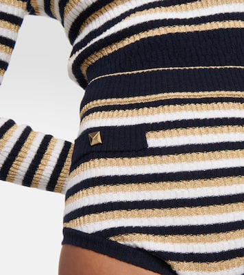 Shorts Roman Stud in lana a righe | Valentino