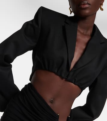 Blazer raccourci en laine | Christopher Esber