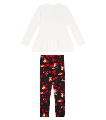 Set robe et legging imprimé en coton mélangé | Moschino Kids