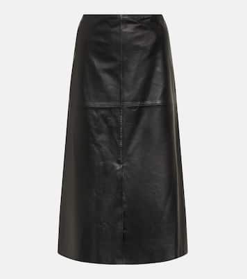 Gonna midi Sidena in pelle | Joseph