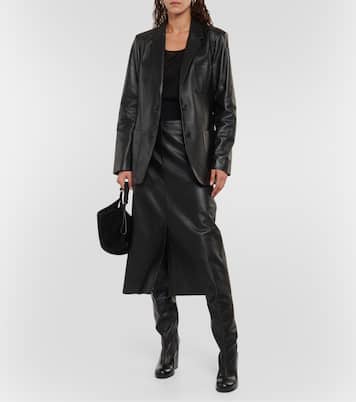 Gonna midi Sidena in pelle | Joseph