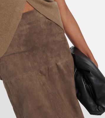 Sacha suede midi skirt | Joseph