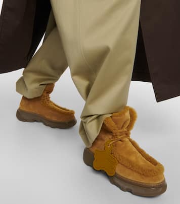 Chugga shearling-trimmed suede boots | Burberry