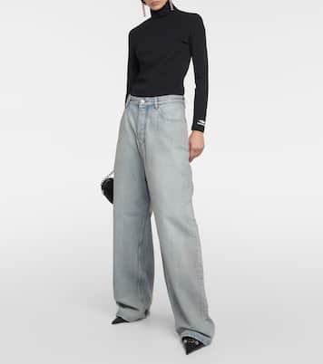 Jeans a gamba larga e vita media | Balenciaga