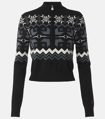 Nordic intarsia wool half-zip sweater | Perfect Moment