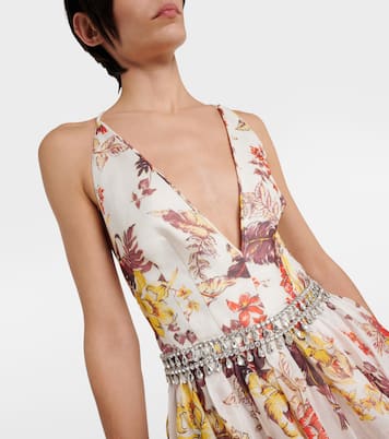 Matchmaker embellished floral midi dress | Zimmermann