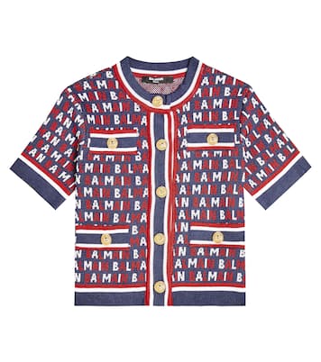 Cárdigan Monogram en mezcla de algodón | Balmain Kids
