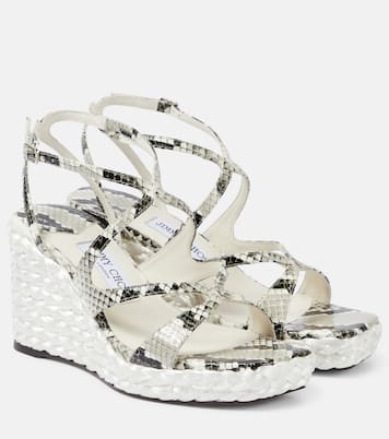 Sandali Ayla 85 in pelle con zeppa | Jimmy Choo
