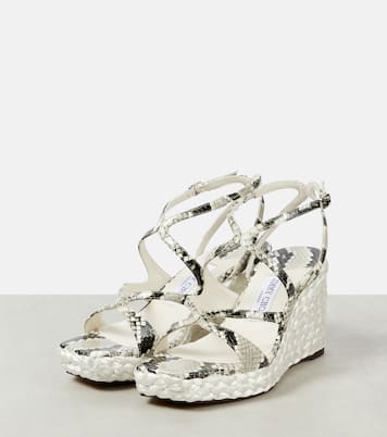 Sandali Ayla 85 in pelle con zeppa | Jimmy Choo