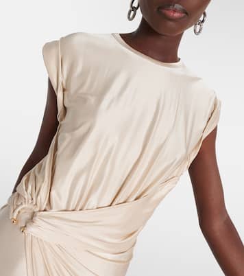 Vestido midi Urania asimétrico drapeado | Rabanne