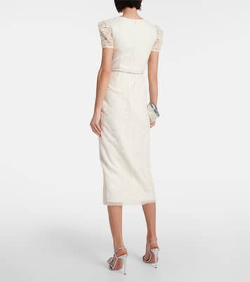 Bridal - Abito midi in pizzo | Self-Portrait