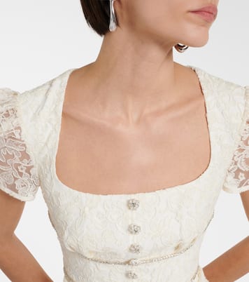 Bridal - Abito midi in pizzo | Self-Portrait