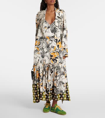 Manteau imprimé en satin | Dries Van Noten
