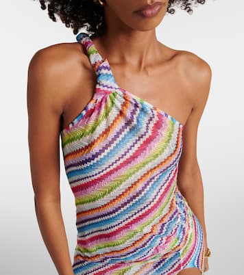 One-Shoulder-Maxikleid aus Häkelstrick | Missoni