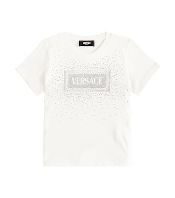 T-shirt in jersey di cotone con logo | Versace Kids
