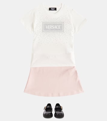 T-shirt in jersey di cotone con logo | Versace Kids