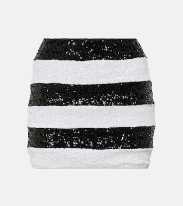 Pailettes striped miniskirt | Oséree