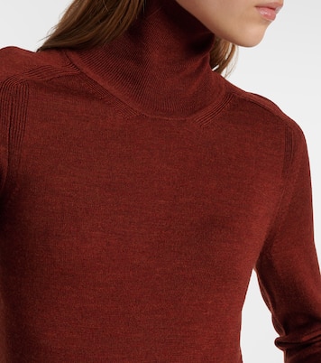 Turtleneck wool and crêpe midi dress | Victoria Beckham
