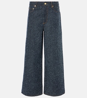 Jeans anchos Fluffy de tiro medio | Ganni