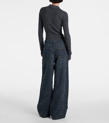 Jeans anchos Fluffy de tiro medio | Ganni