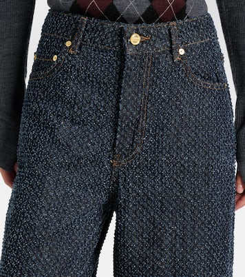 Jeans anchos Fluffy de tiro medio | Ganni