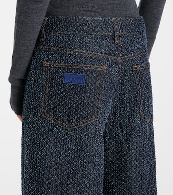 Jeans anchos Fluffy de tiro medio | Ganni