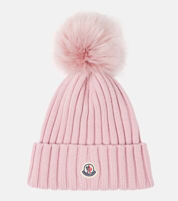 Gorro acanalado de lana con pompón | Moncler